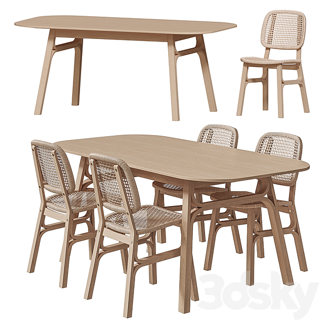 IKEA VOXLÖV Dining table and chair 3DSMax File - thumbnail 2
