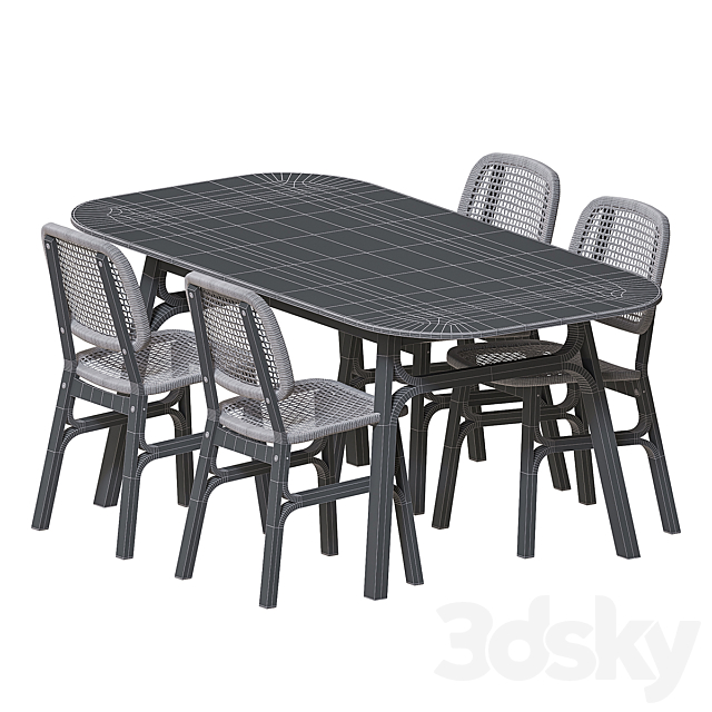 IKEA VOXLÖV Dining table and chair 3DSMax File - thumbnail 4