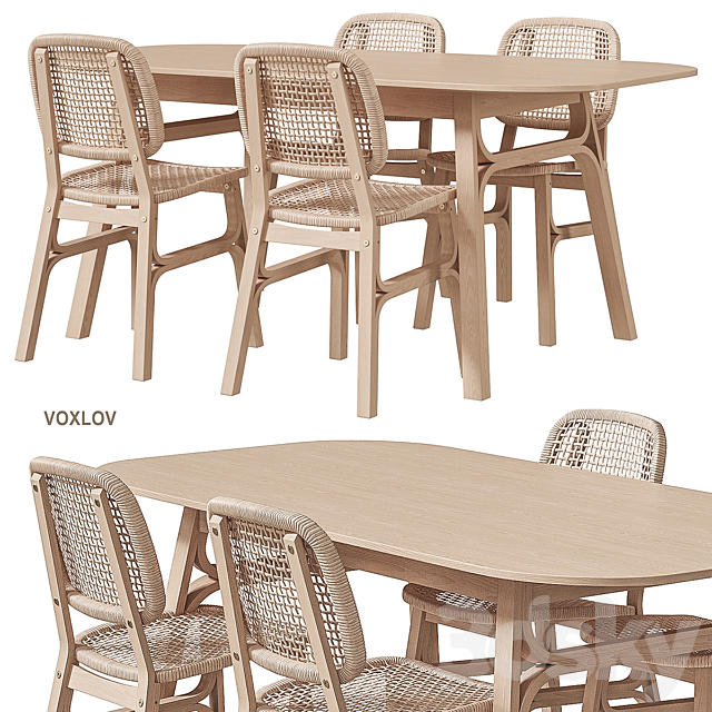 IKEA VOXLÖV Dining table and chair 3DSMax File - thumbnail 1