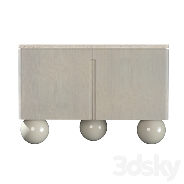 Olbia Commode. Travertine. Memphis. France. Le Berre Vevaud 3d
