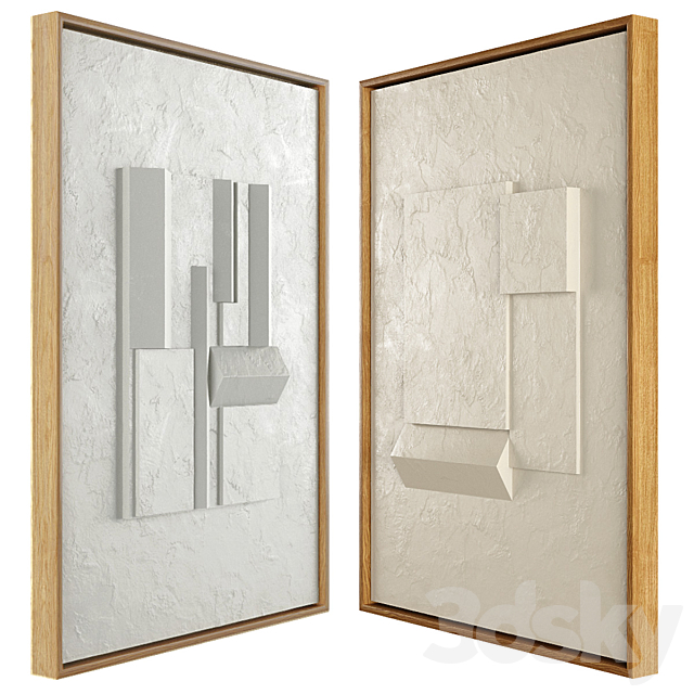 Iolastudios - Plaster Painted Relief Artwork 04 3d