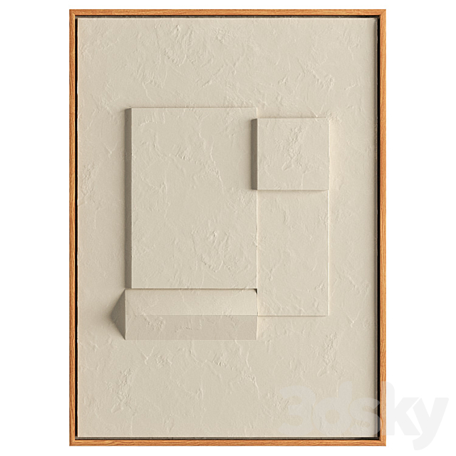 Iolastudios - Plaster Painted Relief Artwork 04 3dsky