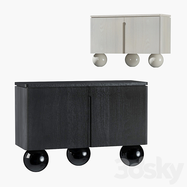 Olbia Commode. Travertine. Memphis. France. Le Berre Vevaud 3dsky