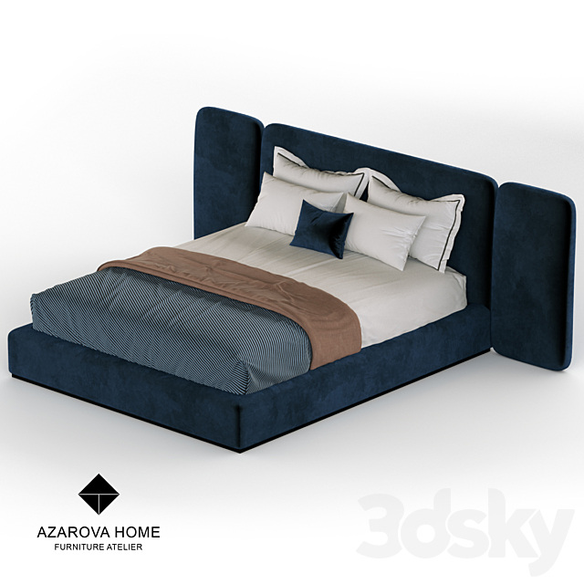 OM bed Azarova Home bed Rodin 3DSMax File - thumbnail 2