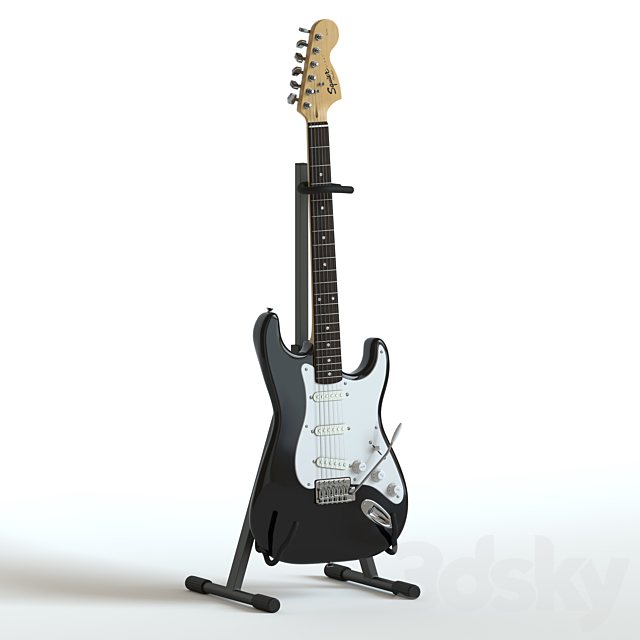 Squier Fender stratocaster Electric Guitar 3d
