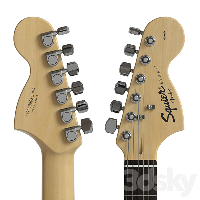 Squier Fender stratocaster Electric Guitar 3dsky