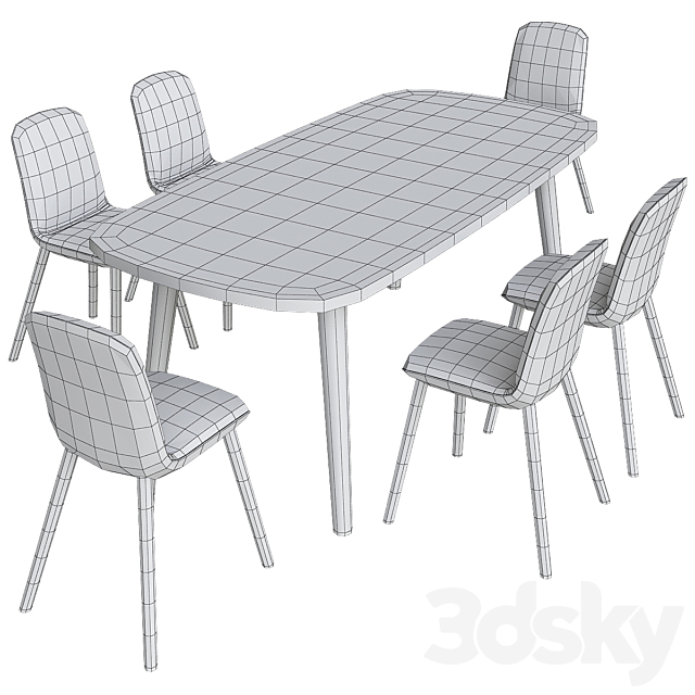Poliform chair and table 3DSMax File - thumbnail 2
