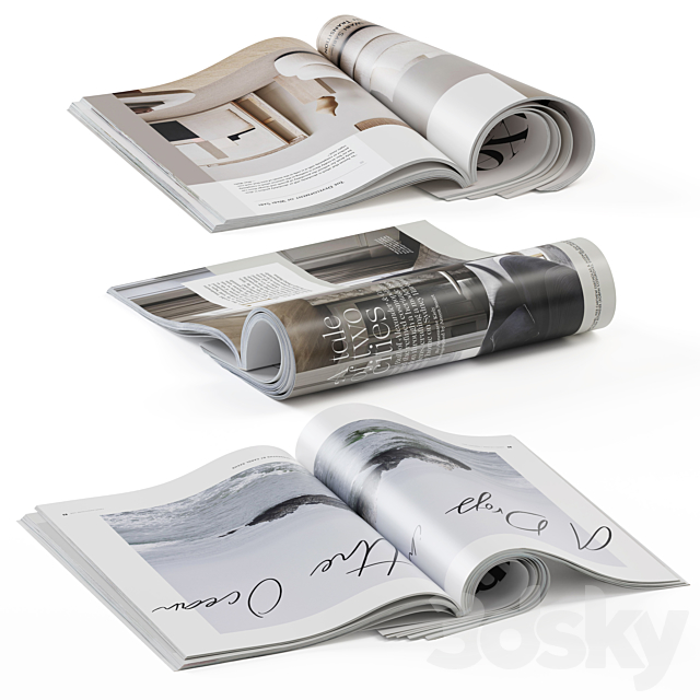 magazines rolled 3DSMax File - thumbnail 4