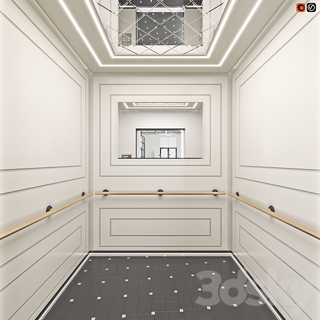 Elevator with interior 1 3DSMax File - thumbnail 2