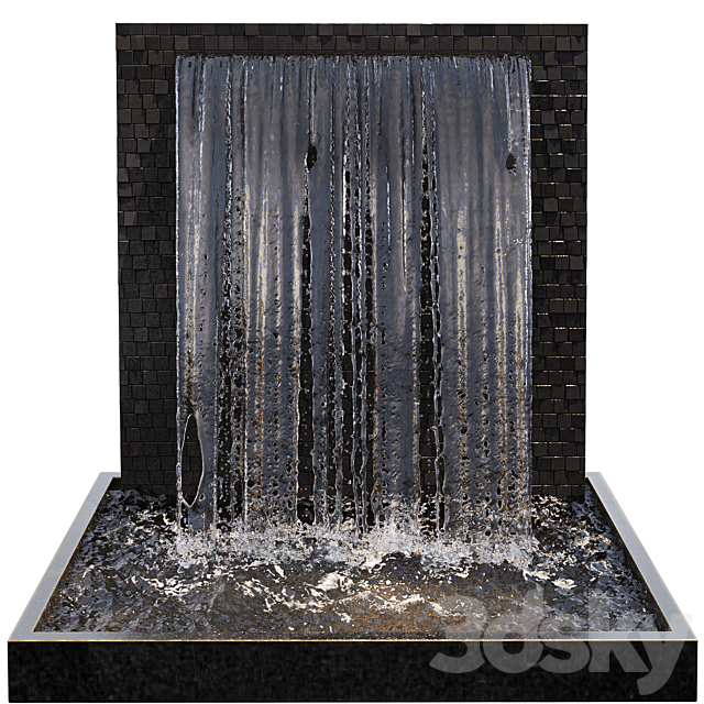 Waterfall fountains cascade 3dsky