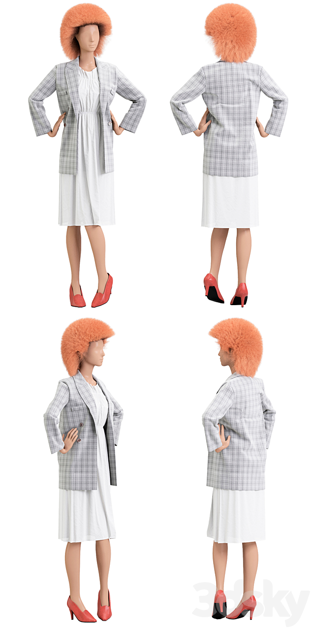 Female mannequins with clothes 3 looks 3DSMax File - thumbnail 3