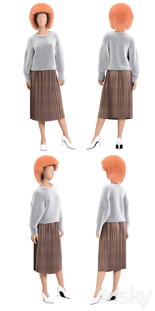 Female mannequins with clothes 3 looks 3DSMax File - thumbnail 4