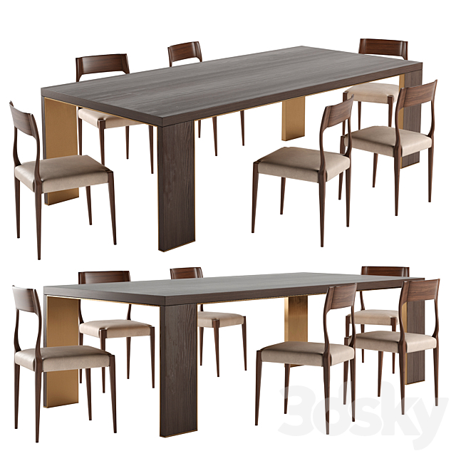 Chairs KAREN + table EDA by LASKASAS 3DSMax File - thumbnail 1