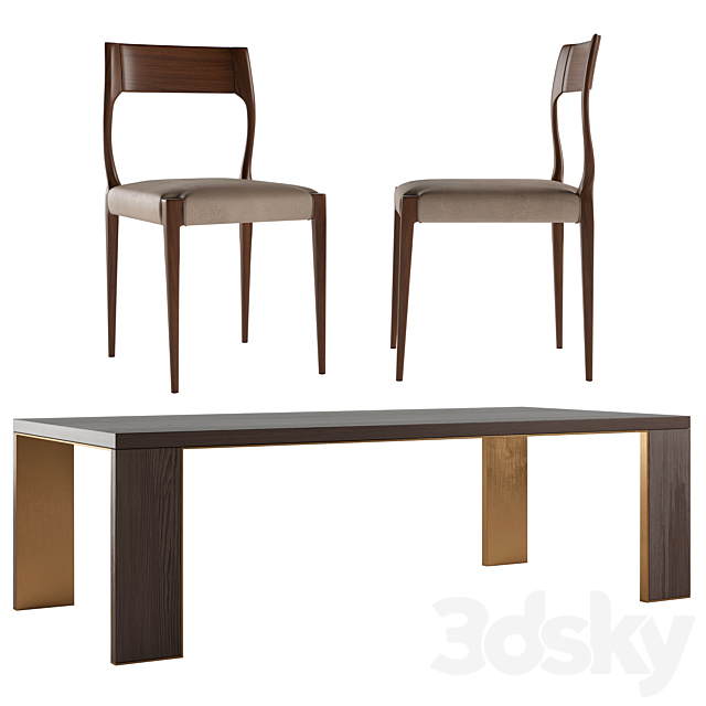 Chairs KAREN + table EDA by LASKASAS 3DSMax File - thumbnail 2