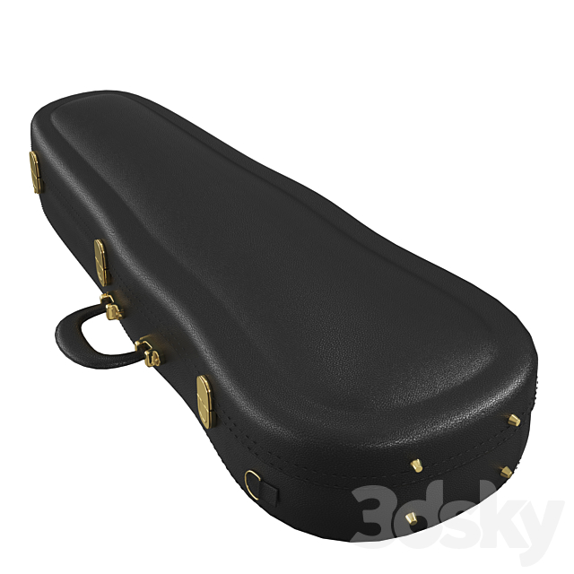 The Violin With Case 3d