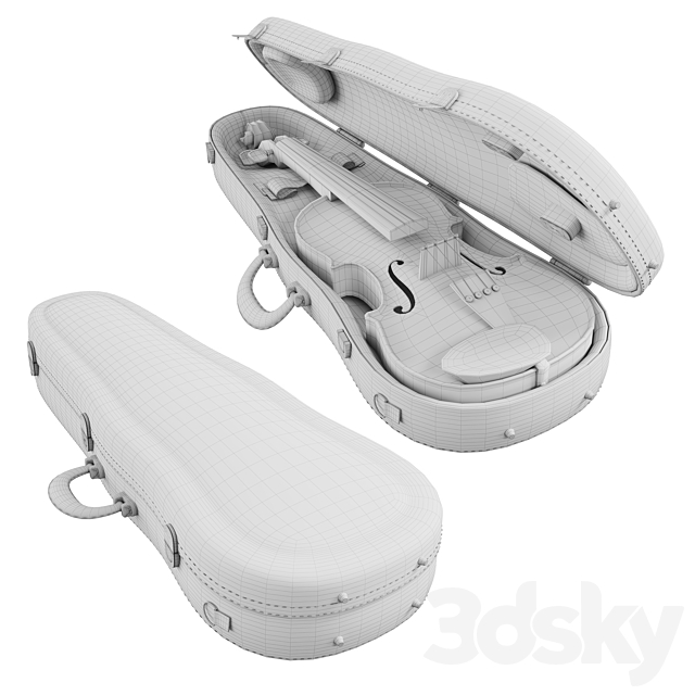 The Violin With Case 3dmodel