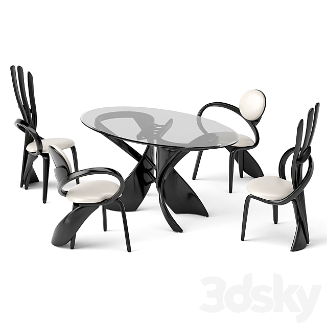 group with table virtuos S OM 3DSMax File - thumbnail 1