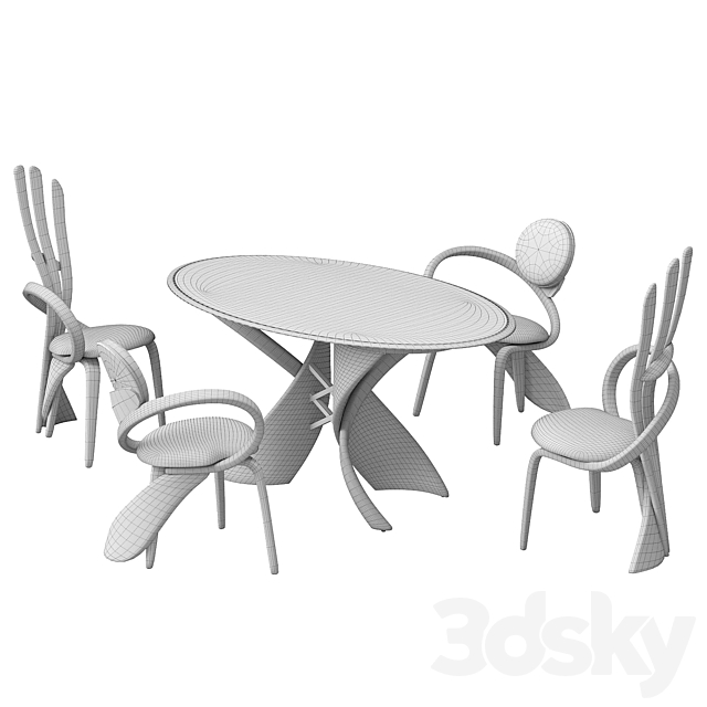 group with table virtuos S OM 3DSMax File - thumbnail 4
