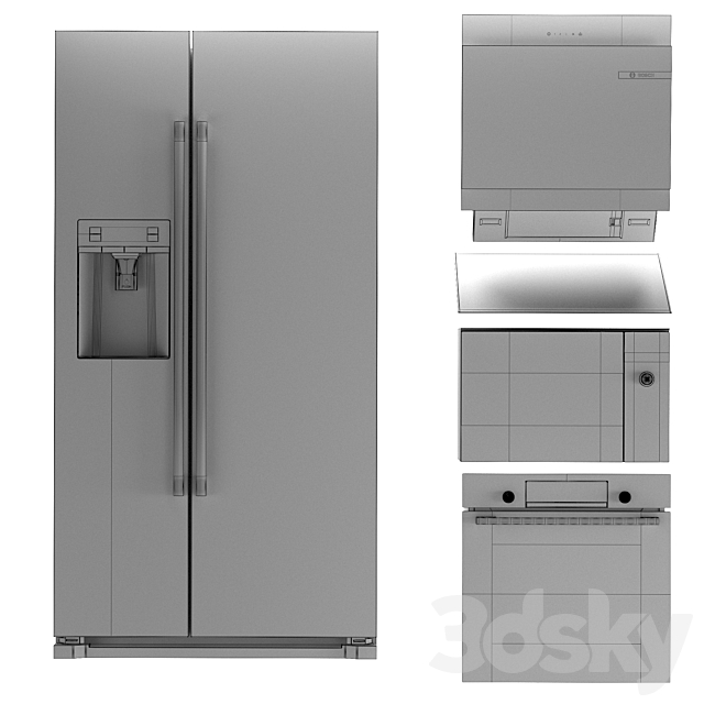 BOSCH 6 kitchen appliances set 3d Download