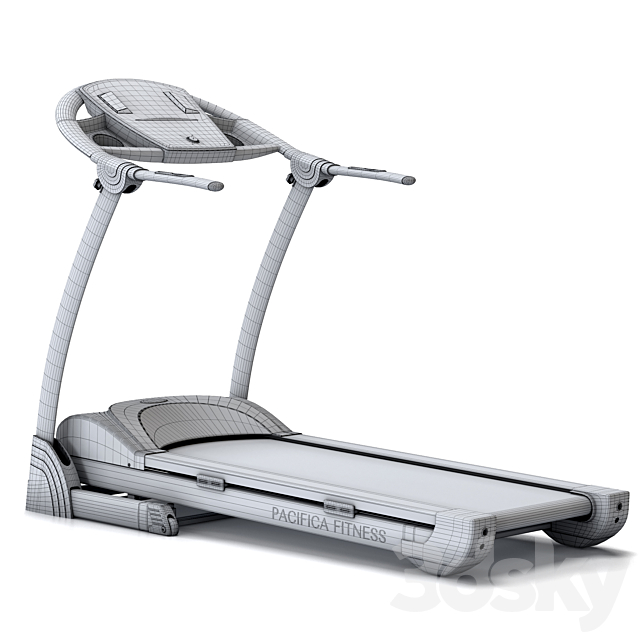 Treadmill EUROFIT Pacifica fitness. Training apparatus 3d Download