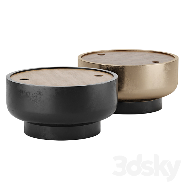 Drum Storage Coffee Table West Elm 3d