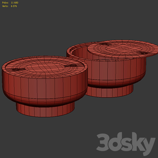 Drum Storage Coffee Table West Elm 3dmodel