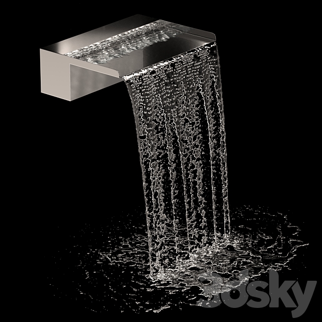 Wasserfall edelstahl 02 3d