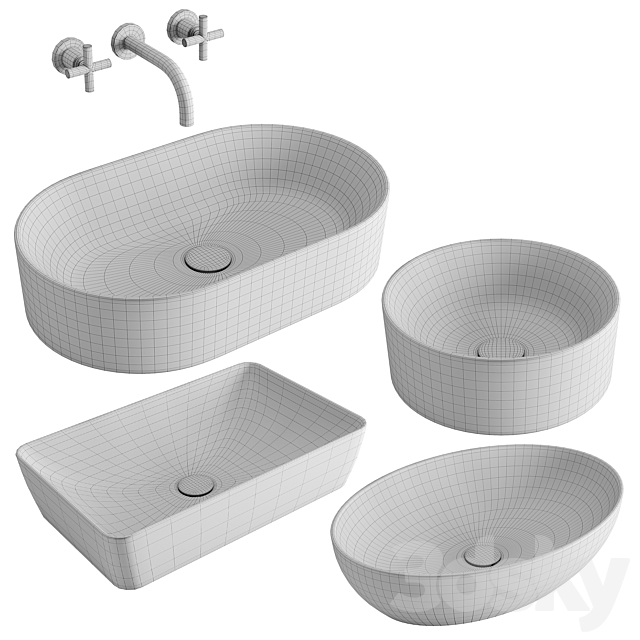 GSI ColorElements Washbasin Set 1 3d