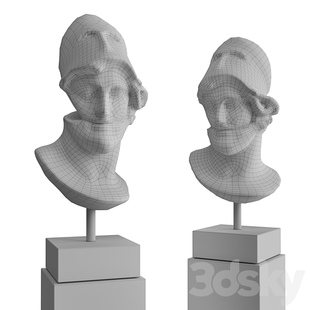 Hermes with helmet bust 3DSMax File - thumbnail 5