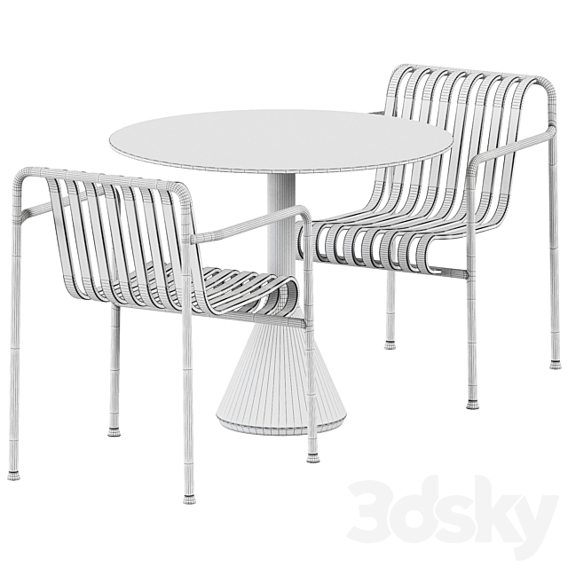 Palissade Cone Table D90 and Palissade Dining Armchair by Hay 3DSMax File - thumbnail 2