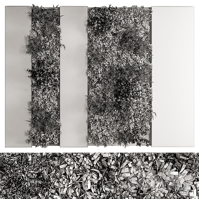 Vertical Garden Wood Frame - Wall Decor 33 3dskyfree