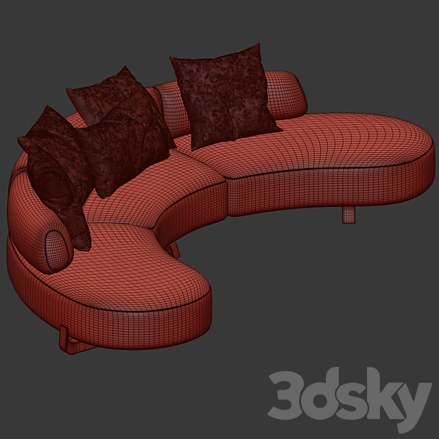 Paolo Castelli Vao Curved Sofa 3DSMax File - thumbnail 2