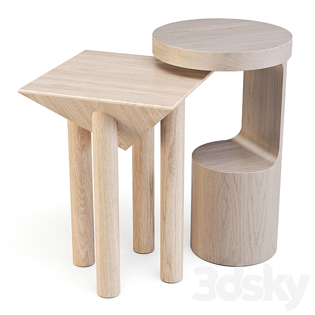 Crate and Barrel: Hout and Flora – Side Tables 3DSMax File - thumbnail 1