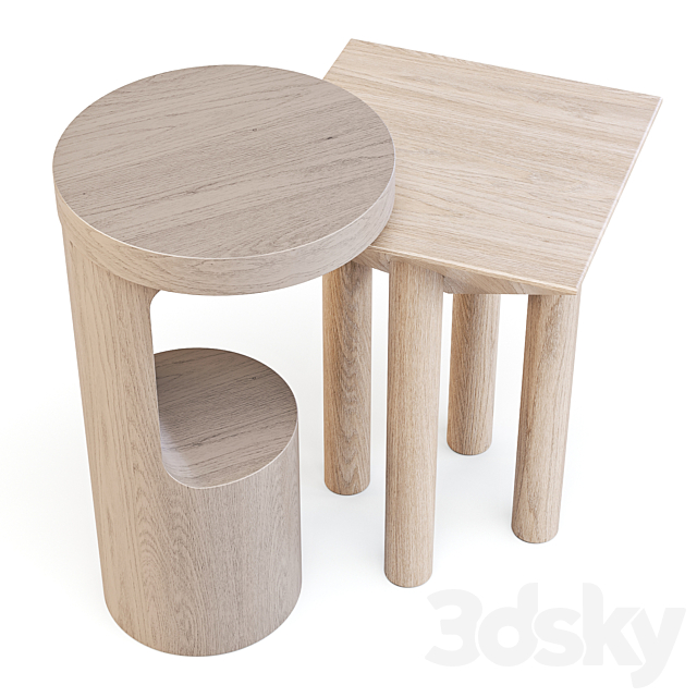 Crate and Barrel: Hout and Flora – Side Tables 3DSMax File - thumbnail 2