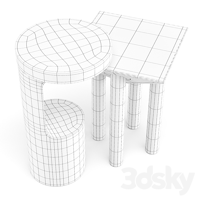 Crate and Barrel: Hout and Flora – Side Tables 3DSMax File - thumbnail 3