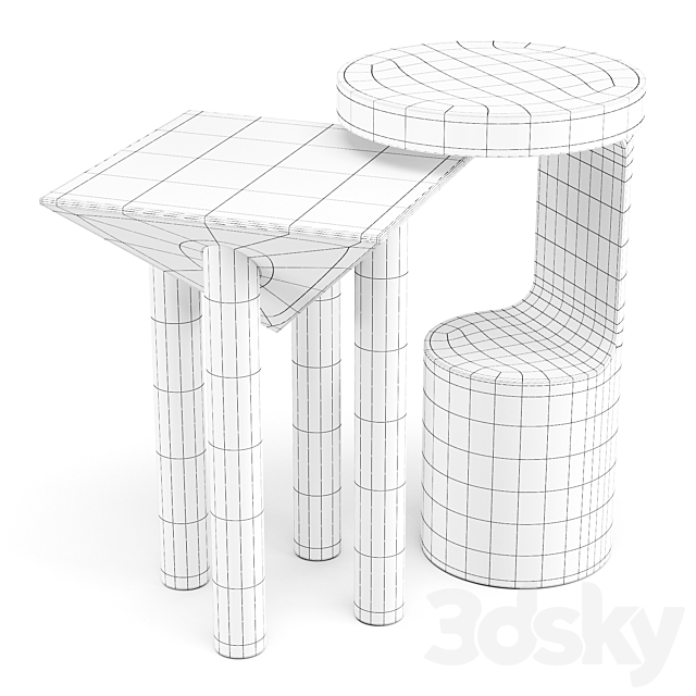 Crate and Barrel: Hout and Flora – Side Tables 3DSMax File - thumbnail 4