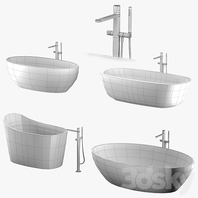 ANTONIO LUPI baths with faucets set 1 3DSMax File - thumbnail 7
