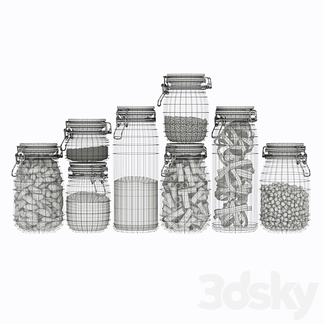 glass jar set 3DSMax File - thumbnail 7