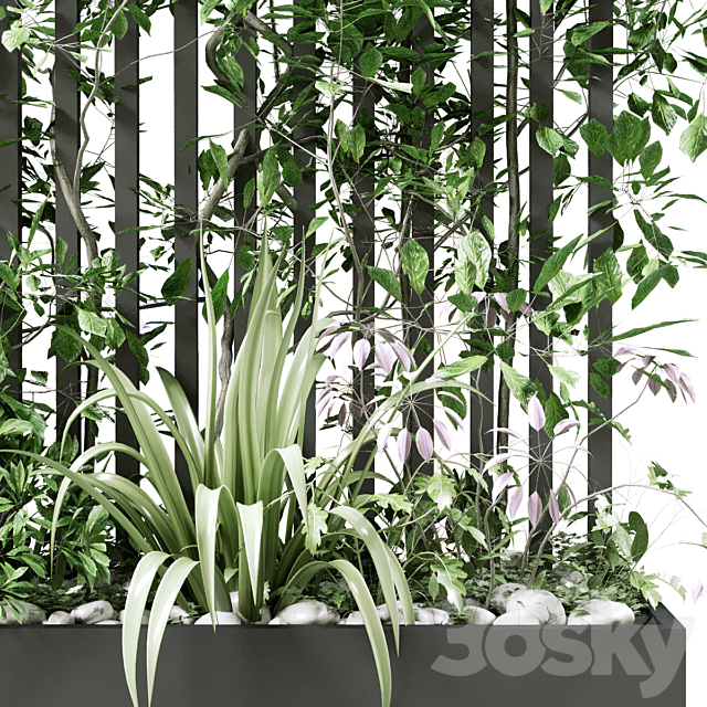 vertical plant in box set 124 3DSMax File - thumbnail 2