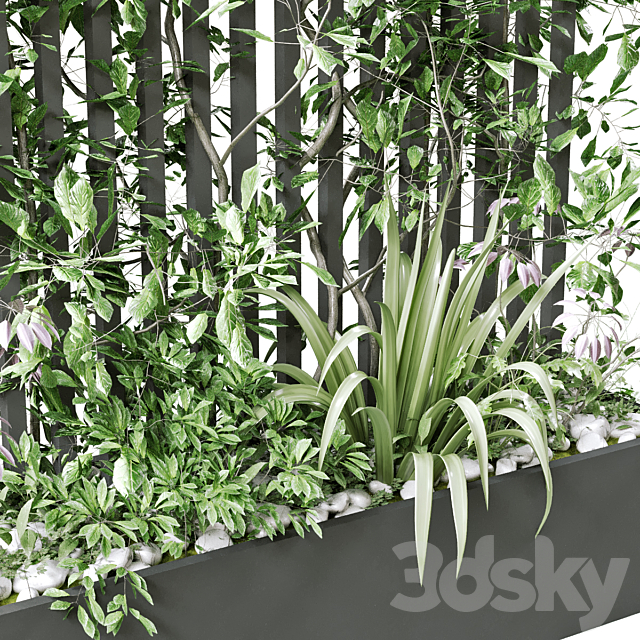 vertical plant in box set 124 3DSMax File - thumbnail 4