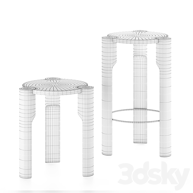DOMUS | Stools By Omelett Editions 3DSMax File - thumbnail 2