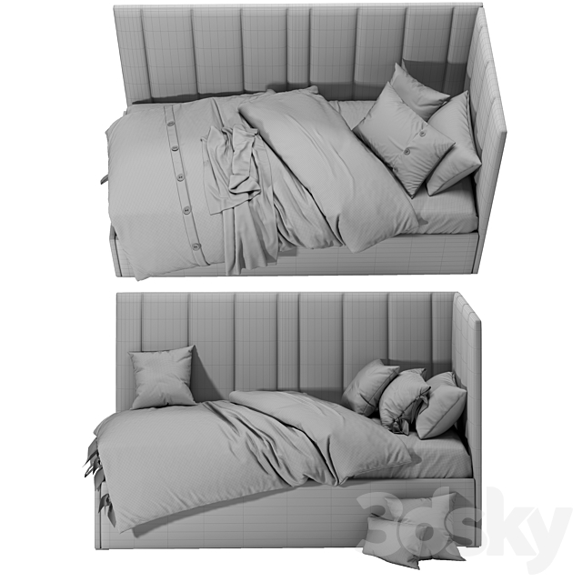 Soft bed ottoman Sophie 3DSMax File - thumbnail 7