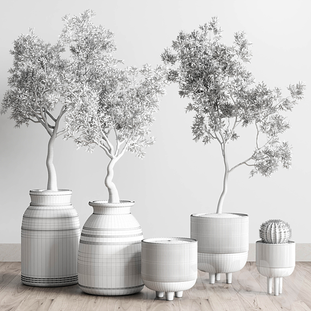 collection indoor outdoor plant 114 vase concrete wood old pot tree cactus 3DSMax File - thumbnail 7