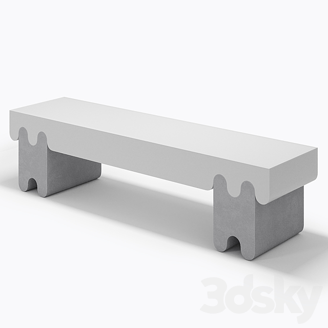 Ossicle Gray Leather Bench ?2 3DSMax File - thumbnail 2