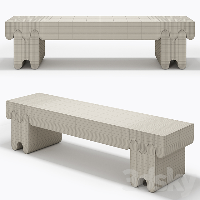 Ossicle Gray Leather Bench ?2 3DSMax File - thumbnail 3