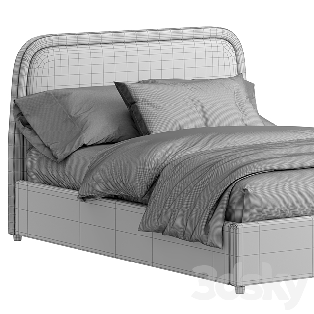 West Elm-Camilla queen Bed 3DSMax File - thumbnail 3