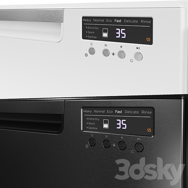 3DS MAX Dishwasher Fisher & Paykel DD60DAW9. DW60FC2W1. DW60UC6B