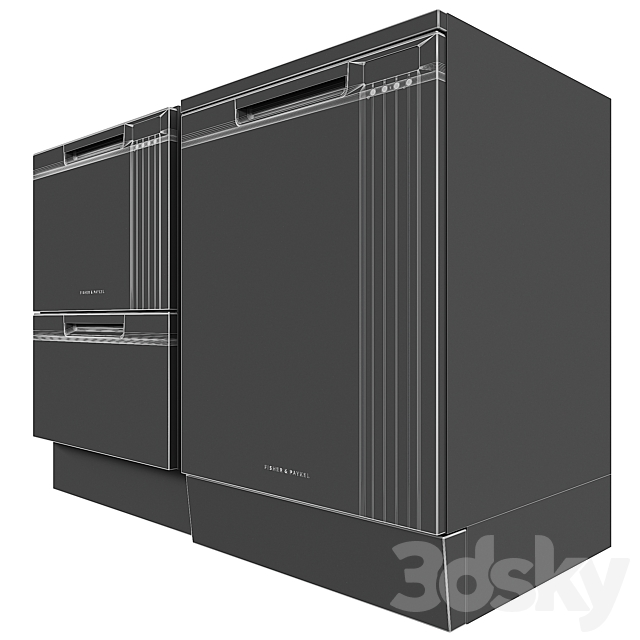 3DS MAX Dishwasher Fisher & Paykel DD60DAW9. DW60FC2W1. DW60UC6B