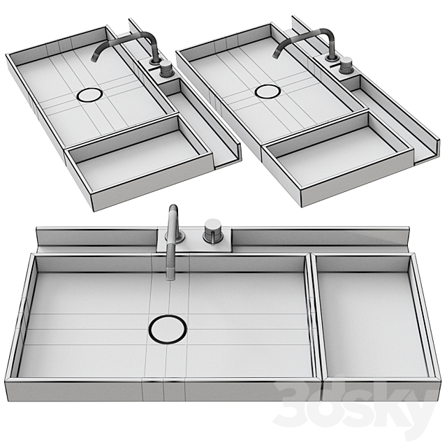 Washbasin with organizer and trays by Rexa Design 3d