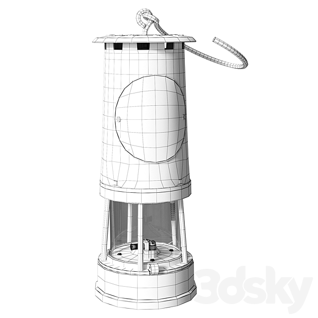 Lantern Brass and Cast Iron Miner's 3dsky